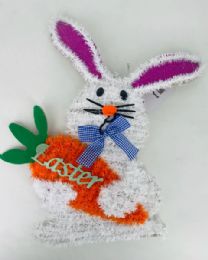 48 Pieces 16x13" Easter Tinsel Bunny Decoration - Easter