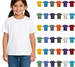 36 Pieces Girls Cotton Assorted Colors T-Shirts Size Xsmall - Girls Tank Tops and Tee Shirts
