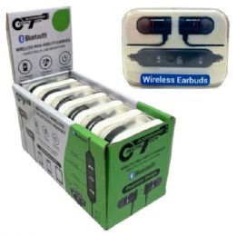 12 pieces of Crucial Tech Wireless Bluetooth Earbuds With Mic And Magnetic Design In Pdq Display