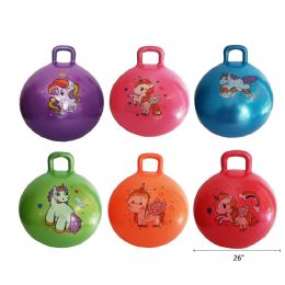 24 Pieces 26" 520g Unicorn Bounce Ball With Handle - Inflatables