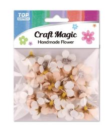 288 Wholesale 1" 24-Piece Satin Flower Assorted Pinks