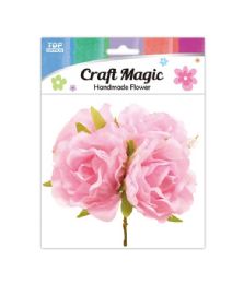 480 Wholesale 4-Piece Satin Flower Pink 5cm