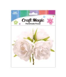 480 Wholesale 4-Piece Satin Flower White 5cm