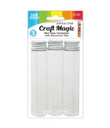 144 Wholesale Mini Glass Container 3-Piece 2.2x10cm 25ml