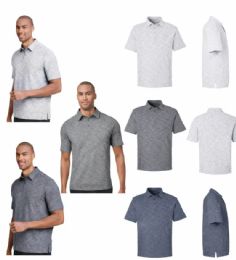72 Pieces Men's Eclipse Jacquard Polo Shirt Assorted Colors And Sizes S-2xl - Mens Polo Shirts