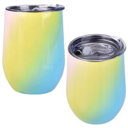 12 of XxX- Double Wall Ss Wine CuP-Glossy Gradient 12oz.(12pcs/cs)