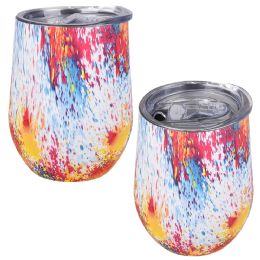 12 of XxX- Double Wall Ss Wine Cup - Tye Dye 12oz 12/7