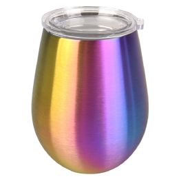 48 of XxX- Double Wall Stainless Wine Cup 12 Oz. - Metallic Rainbo
