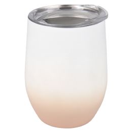 48 of XxX- Double Wall Stainless Wine Cup 12 Oz. - Ombre White And