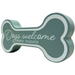18 of 3.5 "x7" Green Dogs Welcome Bone Shaped Décor Figure