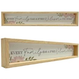 18 of 3x16" Natural Mdf Art Box Family Welcome Home Décor