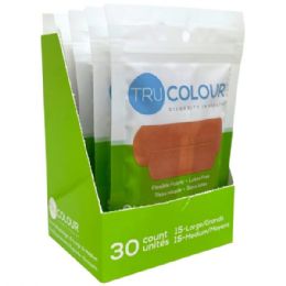 36 of TrU-Colour 30 Count Olive Skin Tone Shade Fabric Bandages In Resealable Bag In Pdq Display 