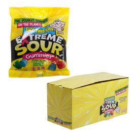 48 pieces Face Twisters Extreme Sour Gummies 3.5 Oz Peg Bag - Candy