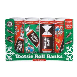 12 pieces Tootsie Roll Christmas Bank 5.7 Oz In Counter Display - Christmas Novelties