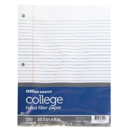 48 pieces Filler Paper 150 Sheets 10.5x8in College Ruled Office Depot - Paper
