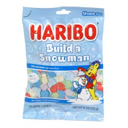 12 Wholesale Haribo Build A Snowman 4 Oz Peg Bag In Counter Display