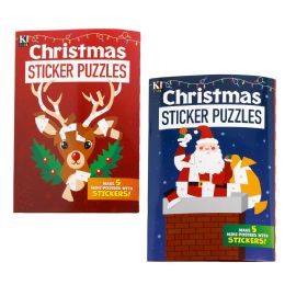 48 pieces Christmas Sticker Puzzles 2 Assorted In 3 Cell Floor Display - Stickers