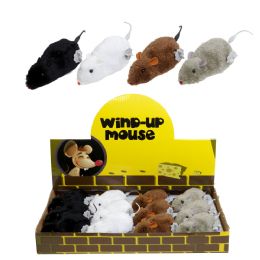 48 pieces Mouse WinD-Up Furry 12pc Pdq Black/white/brown/grey 6.75x2.5in - Animal & Reptiles