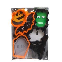 24 pieces Cookie Cutter Halloween 6pk Pp Plastic On Backer Card/label - Halloween