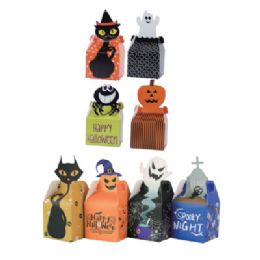 24 pieces Treat Box Halloween 4pk/4 Designs 2ast Pks 6.3 X 9.84in Pbh - Halloween