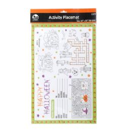 36 pieces Activity Placemat Halloween 12 Sheet/4ast 14x10in Pbh - Halloween