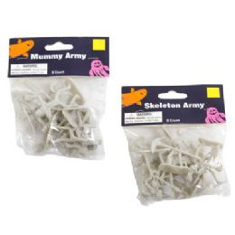 48 Wholesale Halloween Mummy/skeleton Army 8pk Figures Party Favor/classroom Exchange/pbh