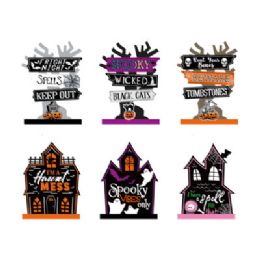 24 pieces Table Decor Haunted House/directional Trees 6ast Aprox 7x9in /mdflabel - Halloween