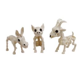 6 pieces Skeleton Farm Animal 3ast Goat/donkey/pig Hlwn/ht - Halloween