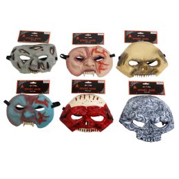 24 pieces Half Mask Spooky 6ast Rubber Pvc/header - Halloween