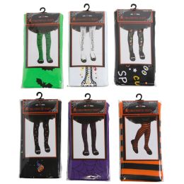 36 Wholesale Tights Girls Printed 6ast Age 5+ Oppbag/insert W/hanger