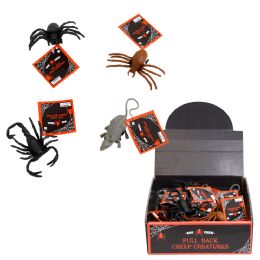 24 pieces Creepy Creature PulL-Backaction 4ast In 24pc Pdq/htroach/mouse/scorpion/spider - Halloween