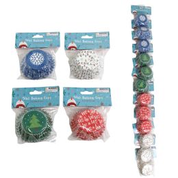 24 pieces Baking Cups Christmas 2in 50ct 4ast On 12pc Preloaded Mdsgstrip/pbh - Baking Supplies