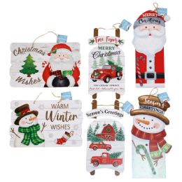 24 pieces Christmas Hanging Wall Plaque Traditional 6ast Mdf/upc Label - Christmas Novelties