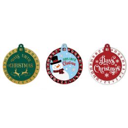 18 pieces Countdown Calendar Mdf Wall Plaque Rotatable Numbers 11.8 X 13in 3ast/xmas Mdf/label - Christmas Novelties
