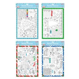 36 pieces Activity Placemat Christmas 12sheet/4ast 14x10in Ea Set/xmpbh - Placemats