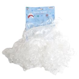 24 pieces Santa Beard 13x10in W/ Realistic Curly White Hair Xmas/tcd - Christmas Novelties