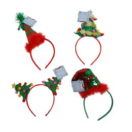 24 pieces Headband Christmas 4ast Tree/elves Xmas Ht/jhook - Christmas Novelties