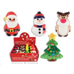 24 pieces Christmas Squeeze Stress Characters Santa/tree/reindeer/snowman In 12pc Pdq - Christmas Novelties