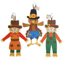 24 pieces Cutout Jointed Felt Harvest Pilgrim/scarecrow/turkey Aprox 19.75in Ea/harv ht - Thanksgiving