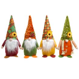 24 pieces Gnome Harvest Tabletop Sitters 4ast 14in/harvest ht - Thanksgiving