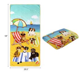 48 Pieces 30-Inchx60-Inch Beach Towel Puppy - Beach Towels