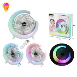 40 Pieces 9.5" FAN W/ LIGHT W/ USB CHARGER - Electric Fans