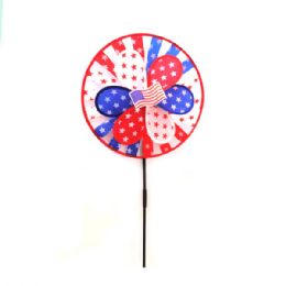 60 of Patriotic American Flag Pinwheel