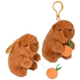 144 pieces of 3.5" Mighty Quakes Capybara Backpack Clip 12ct