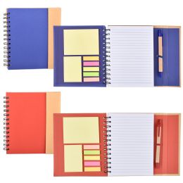 60 pieces Deluxe Recycle Notebook W/ Pen And Sticky Notes (2 Asst.) 7 - Notebooks