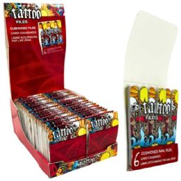96 pieces of Tatoo Files Matchbook Nail Files In Countertop Display