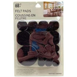 18 pieces of 68 Count Brown Felt Furniture Pads Variety Pack