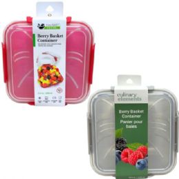 24 pieces Culinary Elements 33.8 Oz  Snap Close Berry Basket Container In Assorted Colors - Food Storage Containers