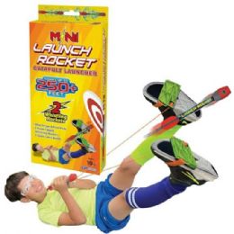 12 of Funwares Launch Rocket Mini Catapult Launcher With 2 Whistling Foam Rockets