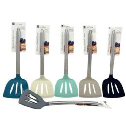24 of Silicone Slotted Turner Spatula Cooking Utensil In Assorted Colors